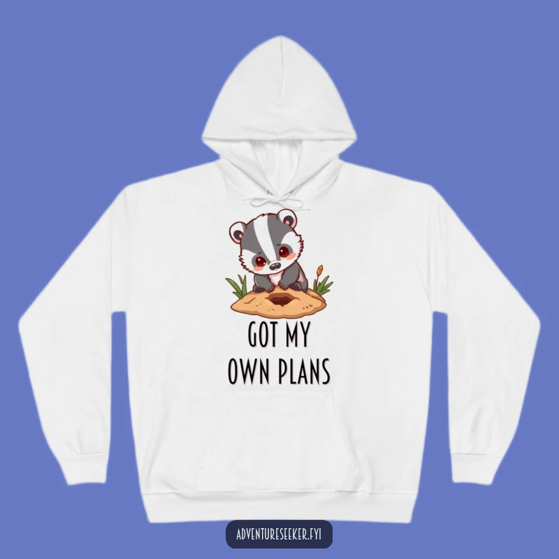 Funny Badger Work Hard Hoodie: Cozy & Determined, a Hilarious Gift Idea