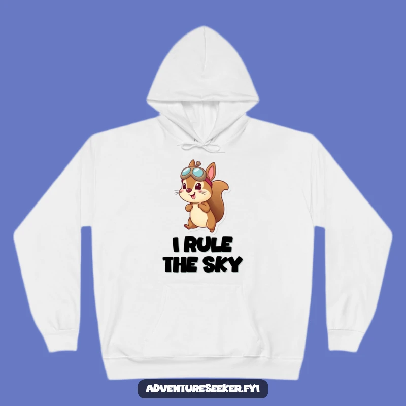 Funny Squirrel Aviator Hoodie - Cozy Flying Style, Perfect Funny Gift for Dreamers