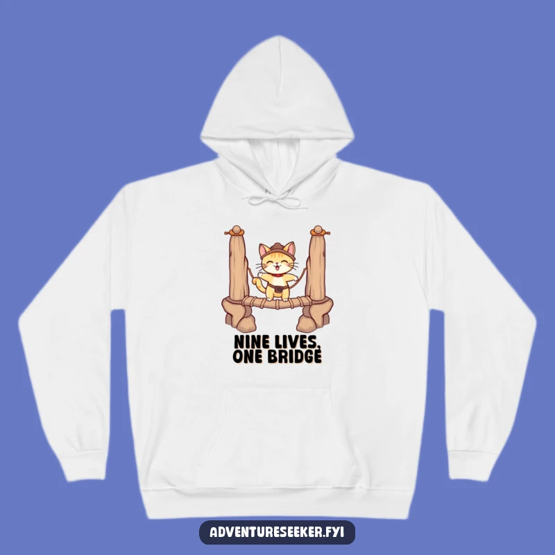 Cozy Funny Cat Bridge Hoodie: Warmth for Your Adventures, Perfect Gift!