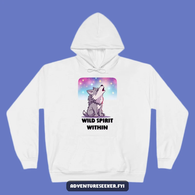 Funny Wolf Howling Hoodie: Determined Character's Starry Night Comfort, Cozy Gift
