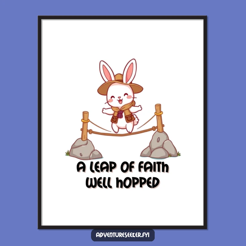 Free Printable Rabbit Bridge Art - Funny Scout Decor Downloadable Wall Art