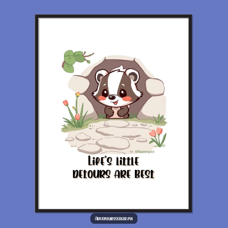 Free Printable Badger Wall Art: Happy Explorer Downloadable Decor