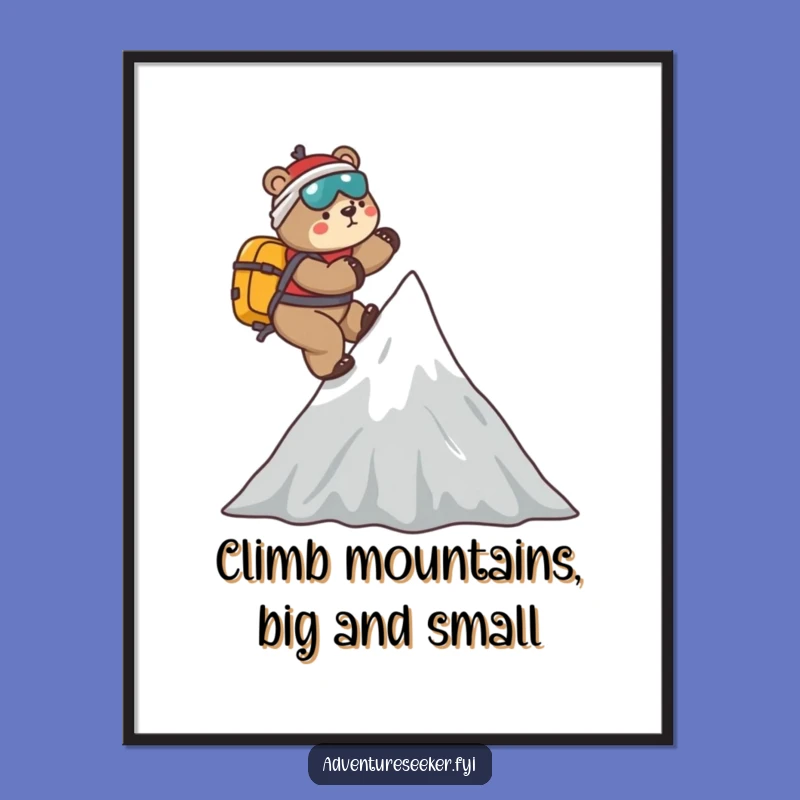 Free Printable Bear Art: Funny Mountaineer Downloadable Wall Art for an Epic Home Decor Gift!