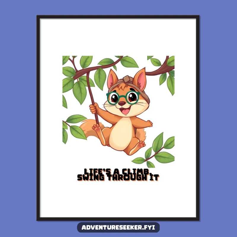 Free Printable Squirrel Art: Funny Explorer Downloadable Wall Art for a Whimsical Home Decor Gift!