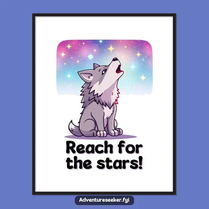 Free Printable Wolf Art: Howling Starry Night Downloadable Wall Decor