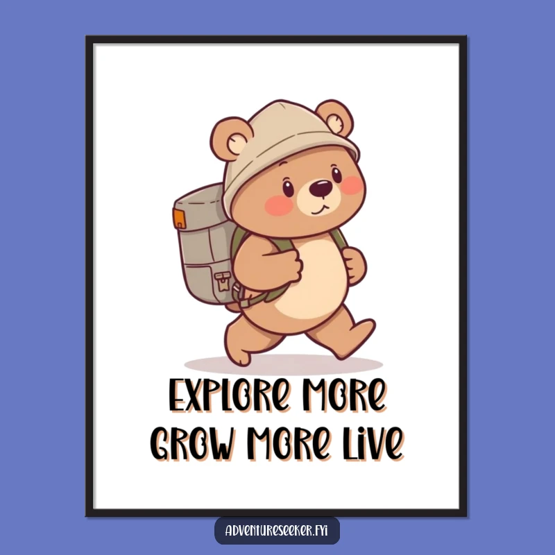 Funny Free Printable Bear Explorer Wall Art - Downloadable DIY Decor for Adventure Lovers