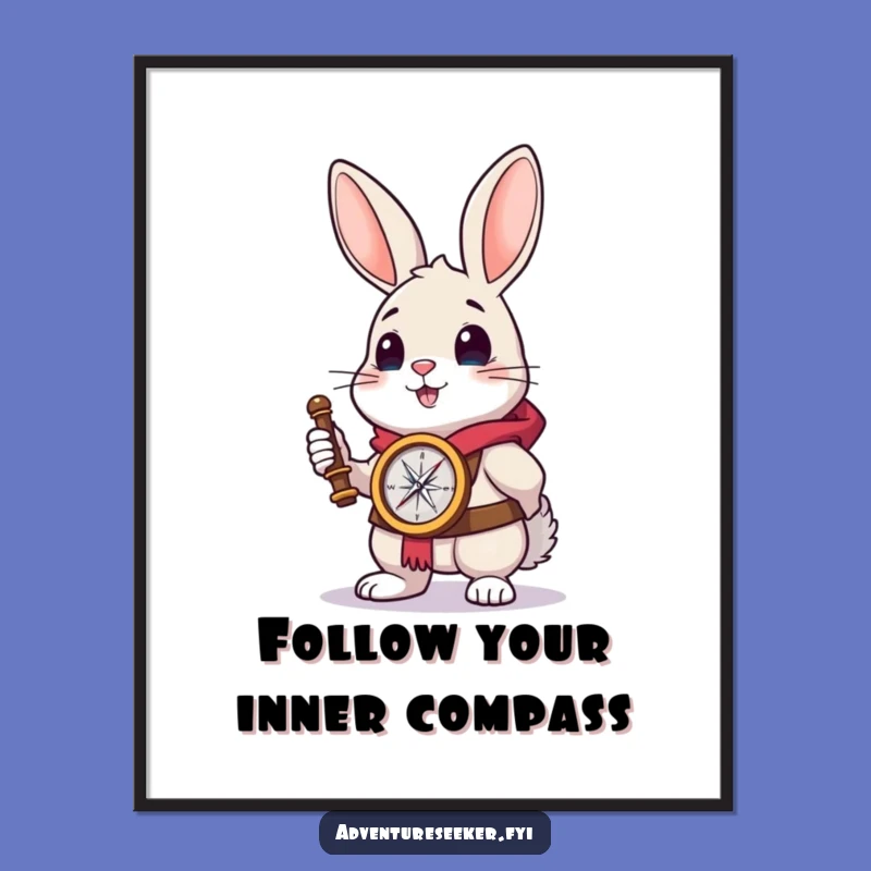 Funny Free Printable Brave Rabbit Wall Art - Downloadable DIY Decor for Wanderers