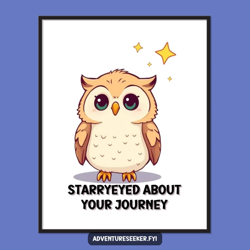 Free Printable Owl Wall Art: Curious Star Gazer Downloadable Decor