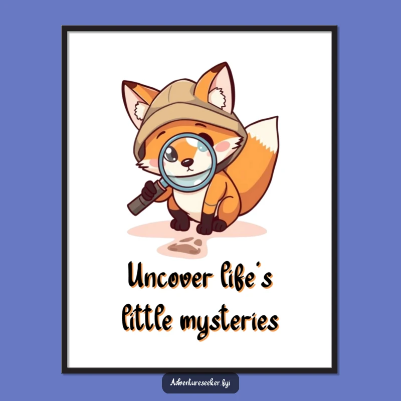Free Printable Fox Art: Funny Explorer Downloadable Wall Art for a Clever Home Decor Gift!
