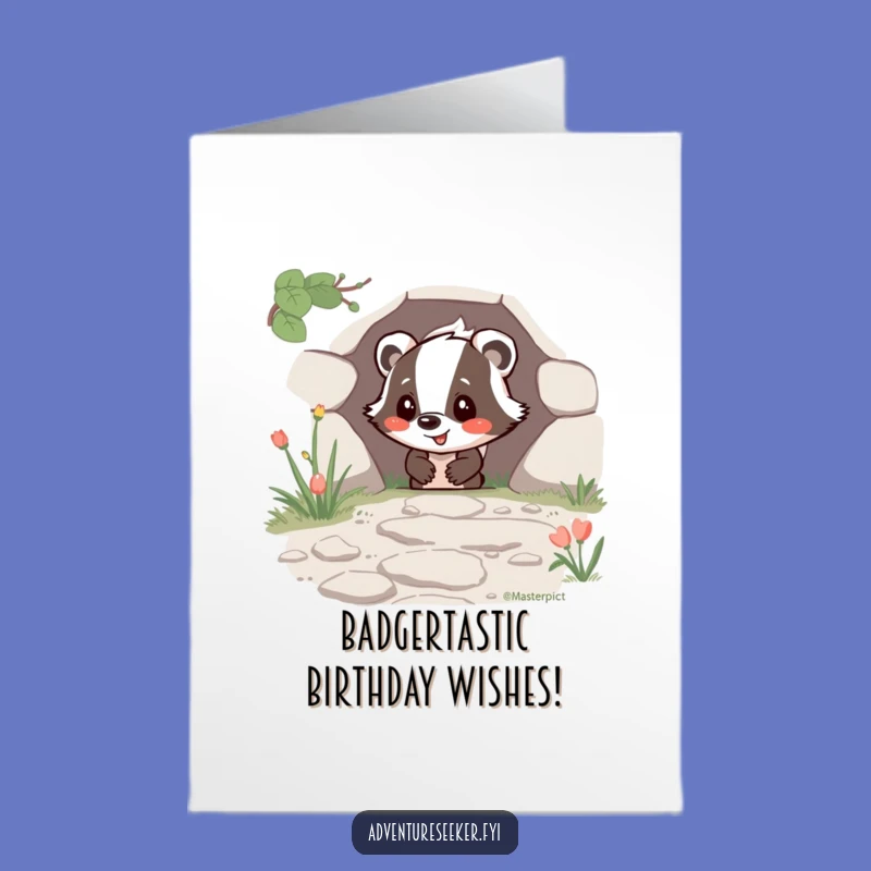 Free Printable Badger Birthday Card: Happy Explorer Downloadable Gift
