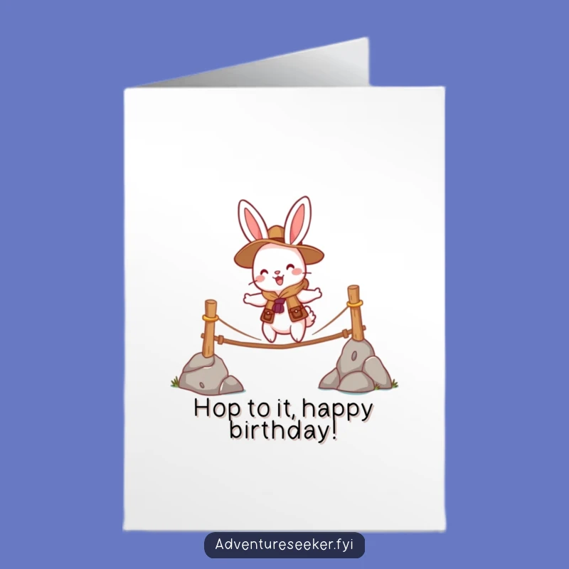 Free Printable Rabbit Bridge Birthday Card - Funny Scout Adventure Downloadable Gift