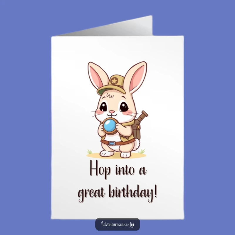 Free Printable Rabbit Birthday Card: Funny Scout Downloadable Gift for an Eager Celebration!