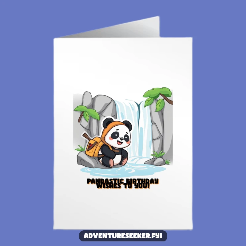 Free Printable Panda Birthday Card: Happy Adventurer Relaxing Humorous Downloadable Gift