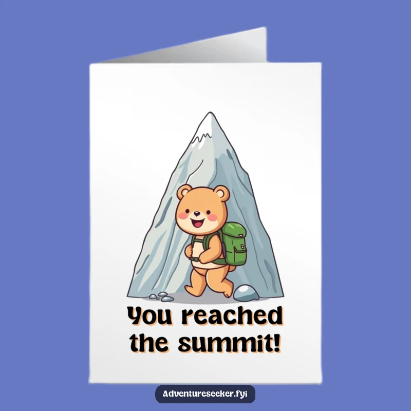 Free Printable Bear Congratulations Card: Funny Mountain Conqueror Downloadable Greeting