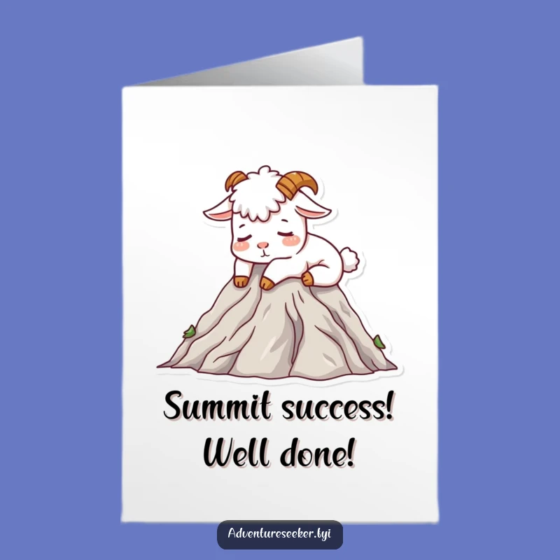 Free Printable Goat Congratulations Card: Reached the Top Downloadable