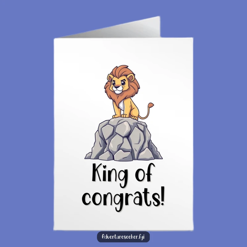Free Printable Lion Congrats Card: Victorious Survey Downloadable Gift