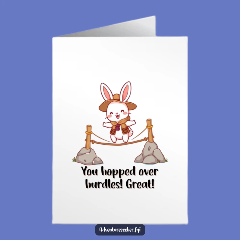 Free Printable Rabbit Bridge Congrats Card - Funny Scout Triumph Downloadable Gift