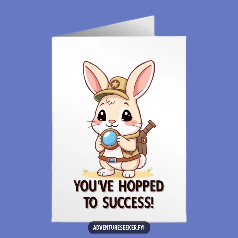 Free Printable Rabbit Congrats Card: Funny Scout Downloadable Gift for Forward Momentum!