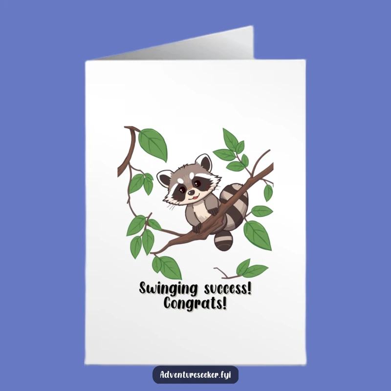 Free Printable Raccoon Congrats Card - Downloadable DIY Gift for Clever Feats