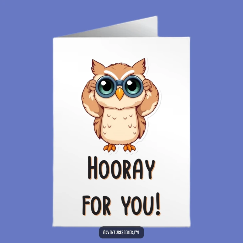 Free Printable Owl Congratulations Card: Binocular Vision for Big Wins Downloadable