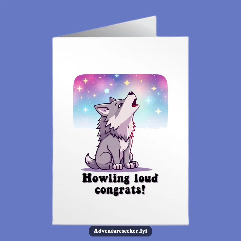 Free Printable Wolf Congrats Card: Howling Success Downloadable Gift