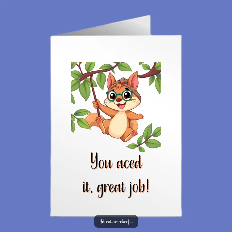 Free Printable Squirrel Congrats Card: Funny Explorer Downloadable Gift for a Joyful Leap!