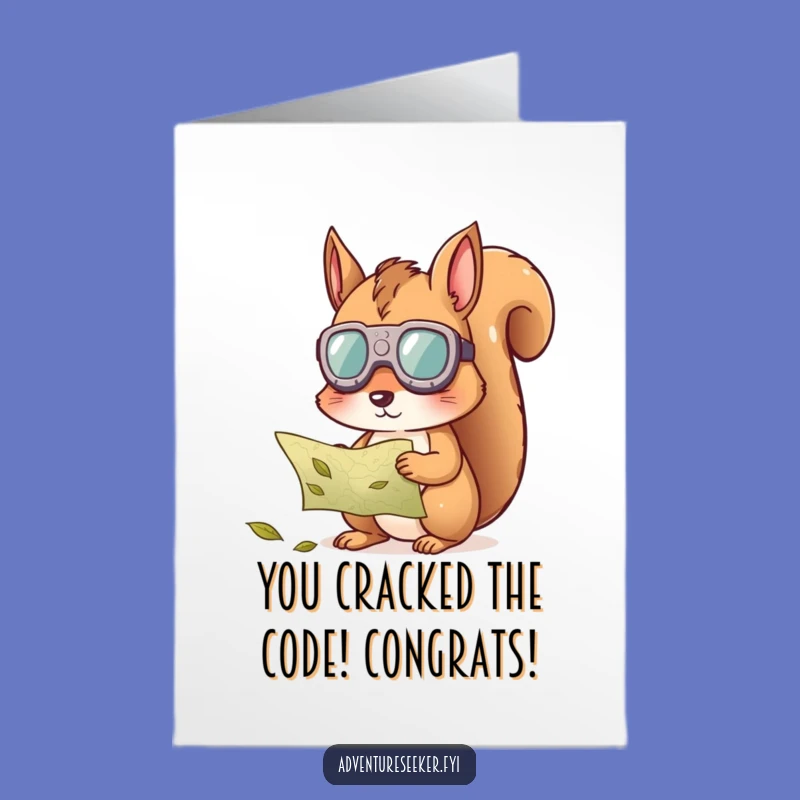 Free Printable Squirrel Map Congrats Card - Decoding Success Funny Downloadable Greeting