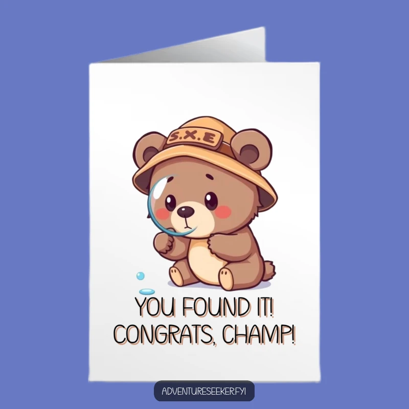 Free Printable Bear Cub Explorer Congrats Card - Little Discoverer Funny Downloadable Greeting