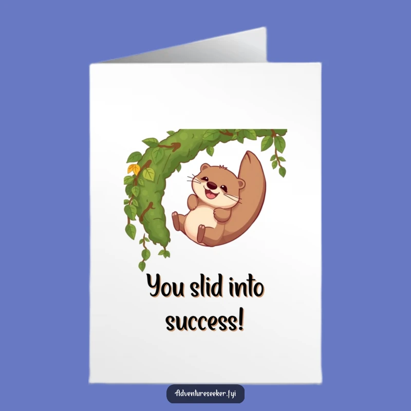 Celebrate their win with this free printable otter congratulations card! Print at home for a swift and hilarious message.