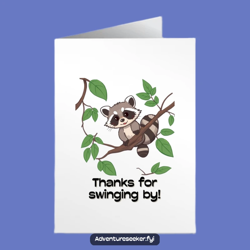 Free Printable Raccoon Thank You Card - Downloadable DIY Gift for Resourcefulness