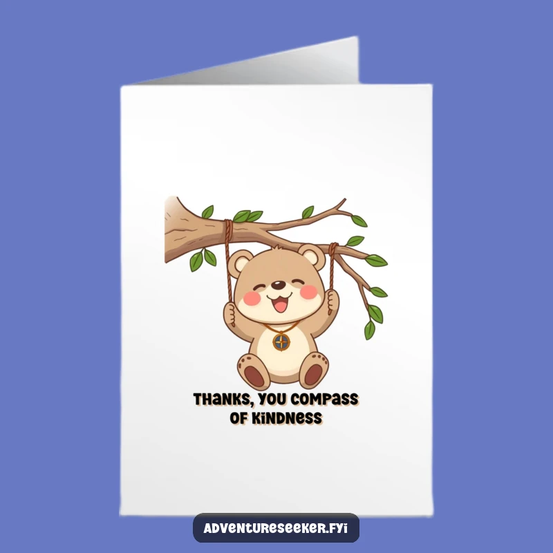 Free Printable Thank You Card: Bear Cub Gratitude, Humorous Note