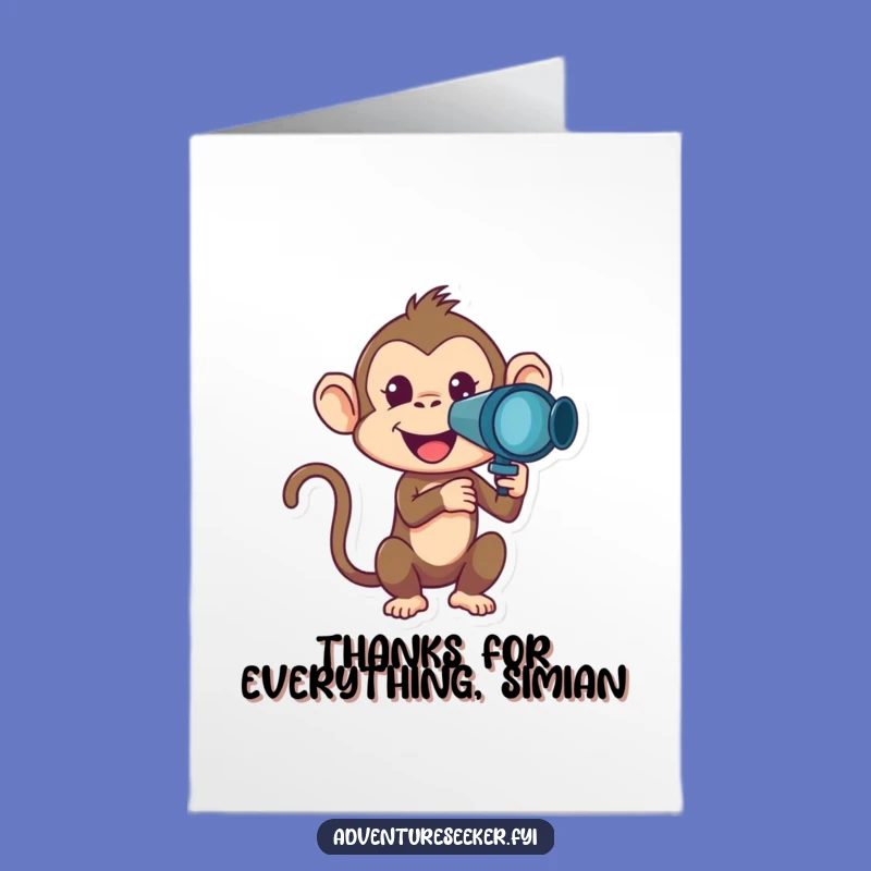 Free Printable Monkey Thank You Card: Insightful Gazer Downloadable