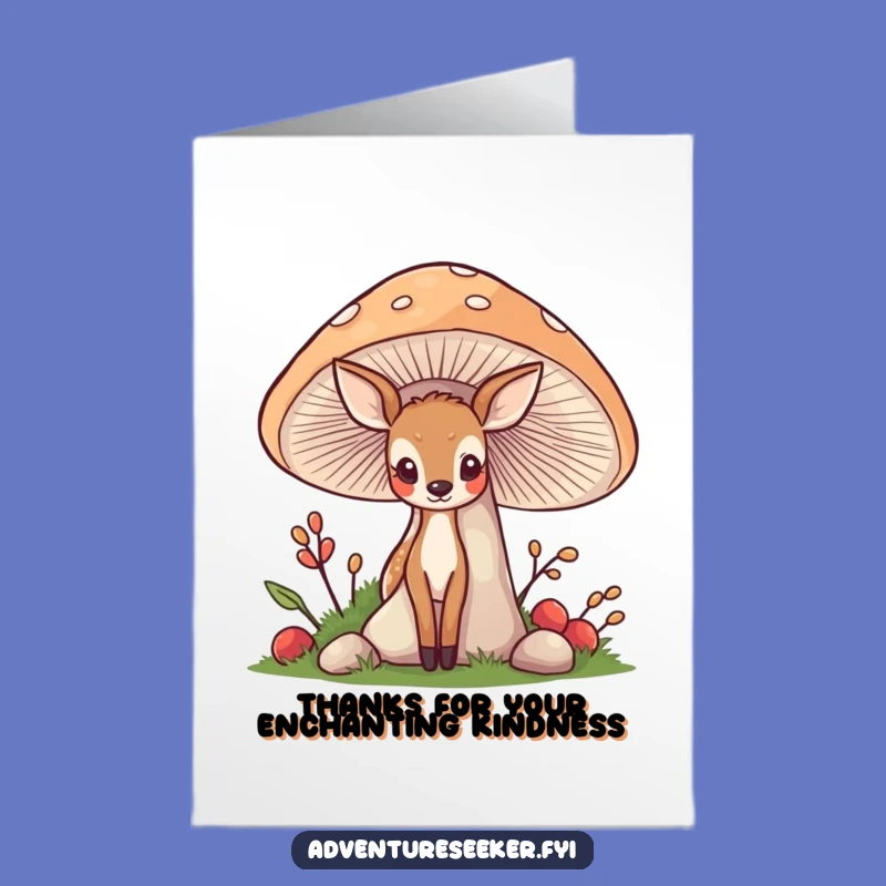 Free Printable Thank You Card: Shy Deer's Sweet Gratitude - Downloadable Kind Gift