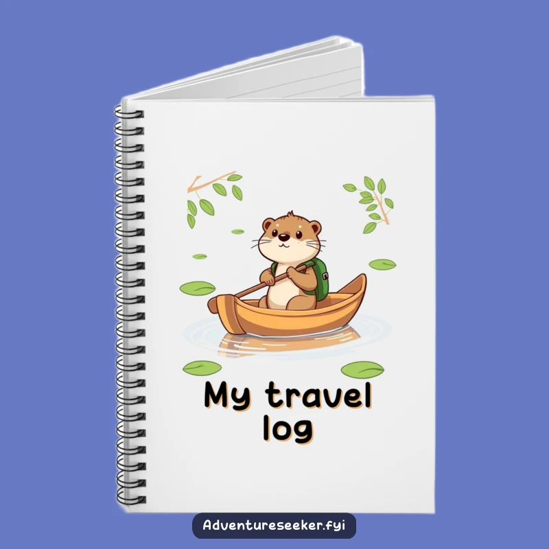 Funny Otter Leaf Boat Notebook, Travel Journal, Great Funny Gift