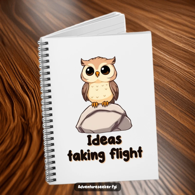 Funny Owl Notebook: Curious owl on a rock, gazing into the distance, ideal for funny ponderings.