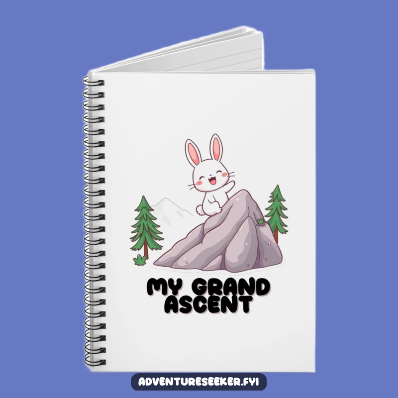 Funny Rabbit Climbing Mountain Notebook - Track Your Goals, Perfect Funny Gift