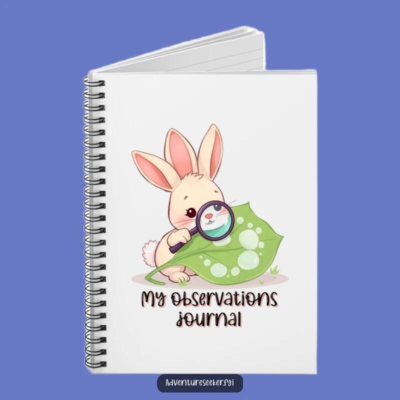 Funny Rabbit Magnifying Leaf Notebook, Nature Observation Journal, Great Funny Gift