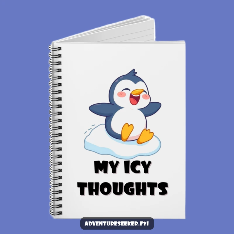 Funny Penguin Notebook: Cheerful Character's Ice Slide Notes, Gift for Writers