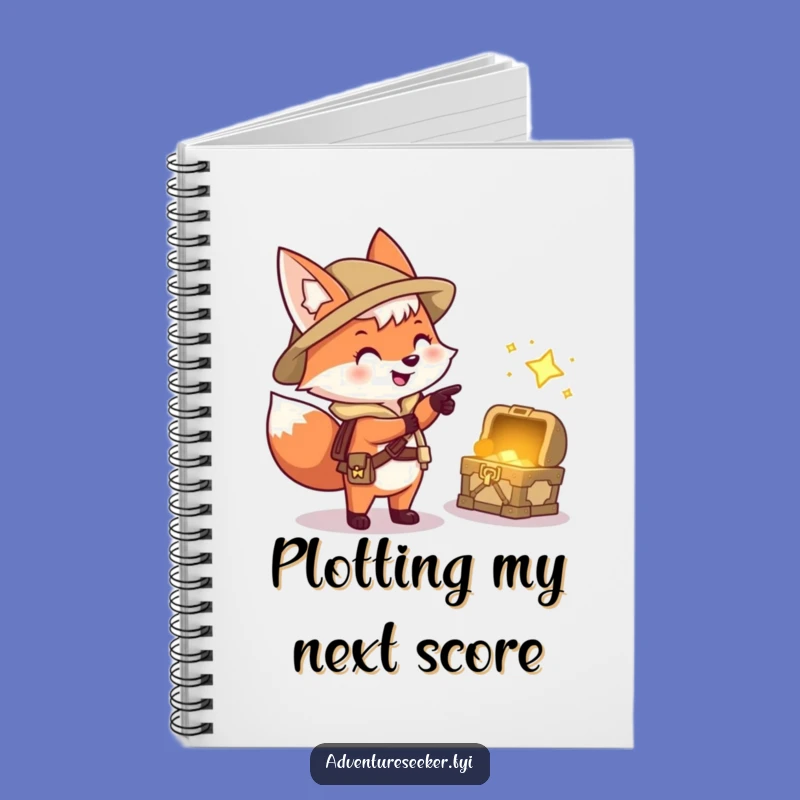 Record your findings and plans with this funny fox explorer notebook. Perfect for jotting down treasure locations or daily thoughts.