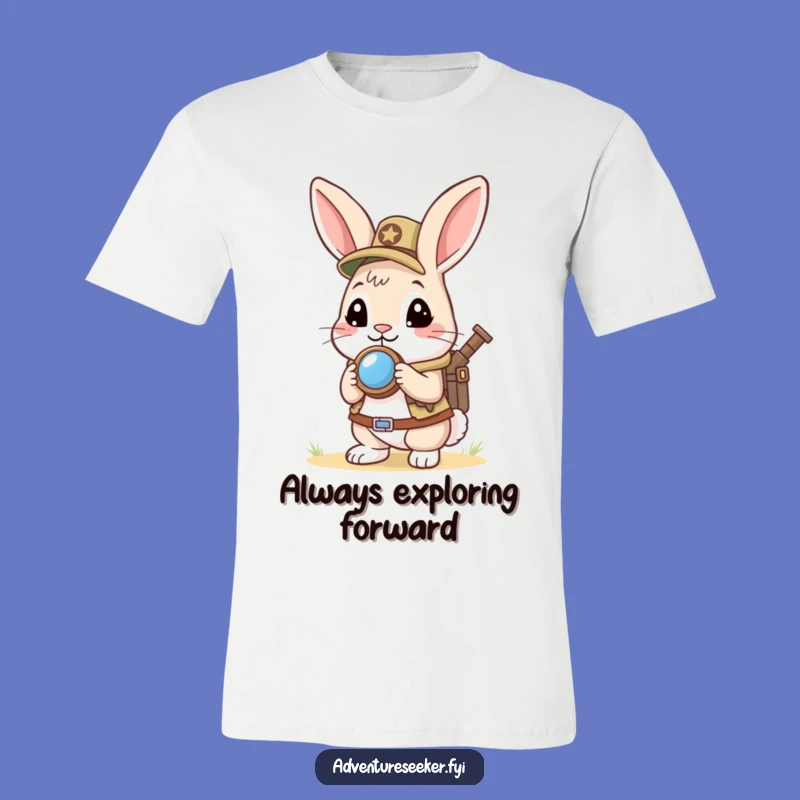 Funny Rabbit Explorer T-Shirt: Curious Scout Graphic Tee Gift