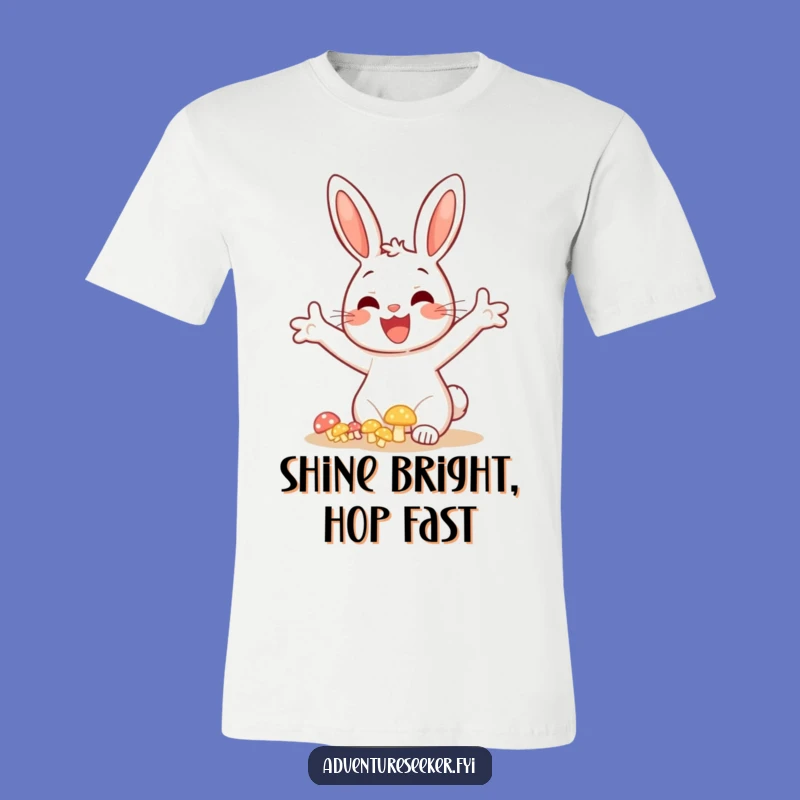 Funny Bunny Mushroom T-Shirt: Cheerful Discovery of Glowing Fungi, Your Go-To Funny Tee