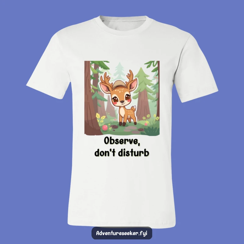 Funny Deer Scout T-Shirt: Cautious Curiosity from the Forest