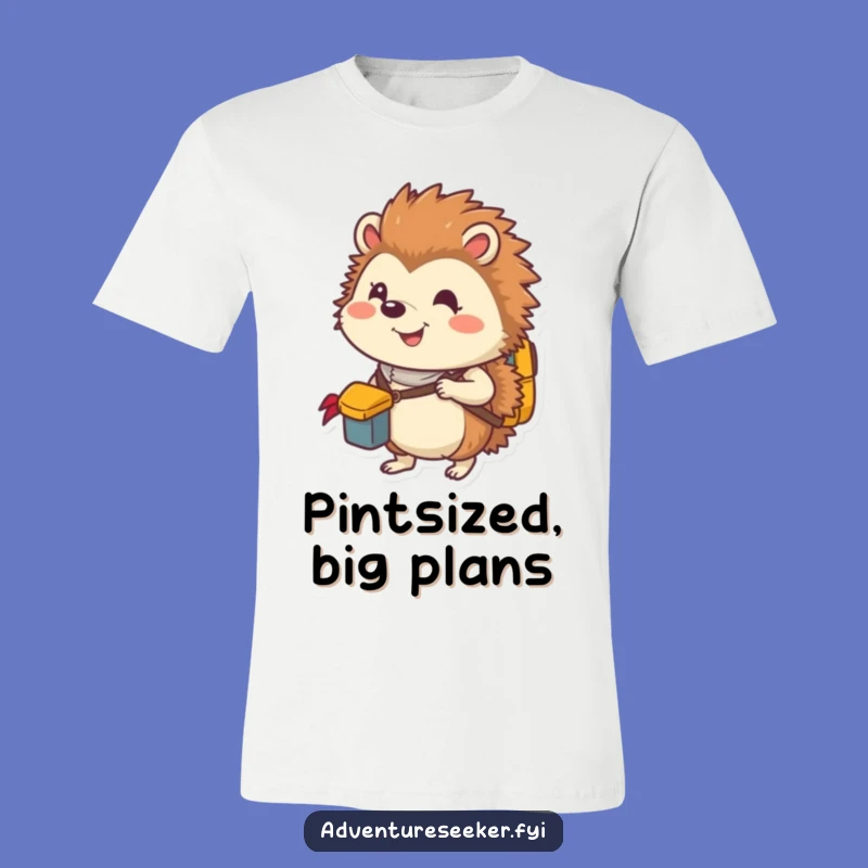 Funny Hedgehog Explorer T-Shirt: Adventure Ready, Packed with Smiles!