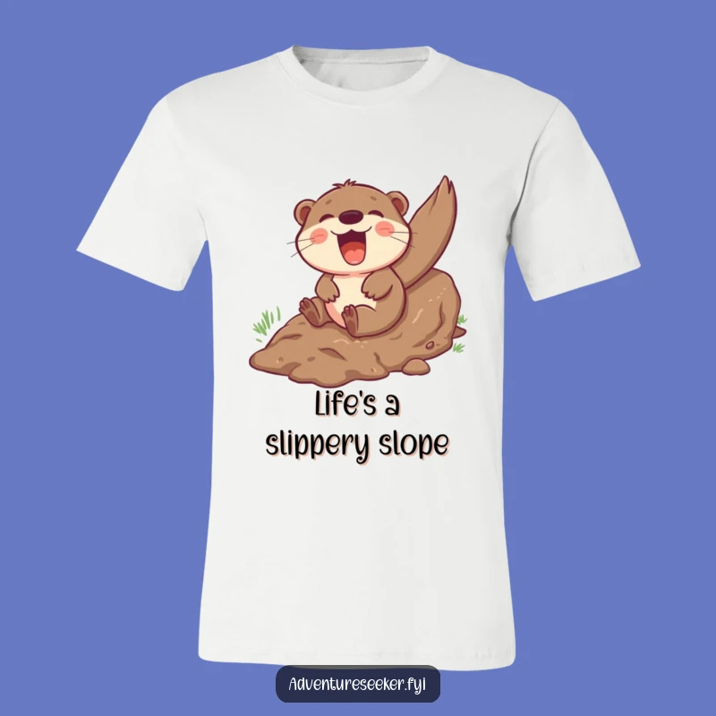 Funny Otter Mud Slide T-Shirt: Pure Glee Apparel, a Hilarious Gift Idea!