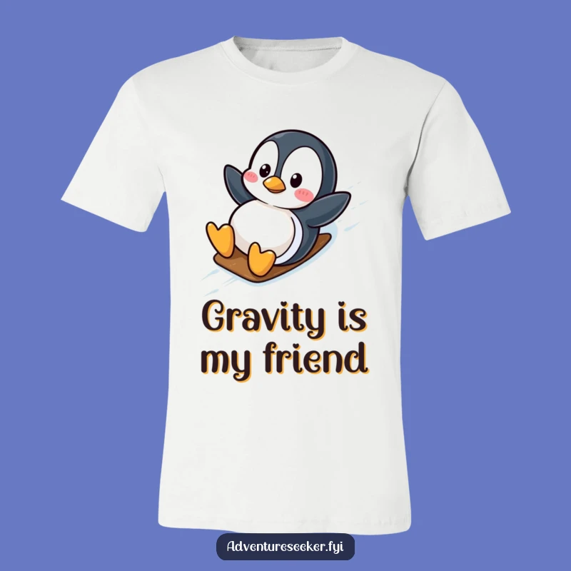 Funny Penguin Slide T-Shirt: Wobbly Antarctic Fun, Comfy Tee for Winter Lovers