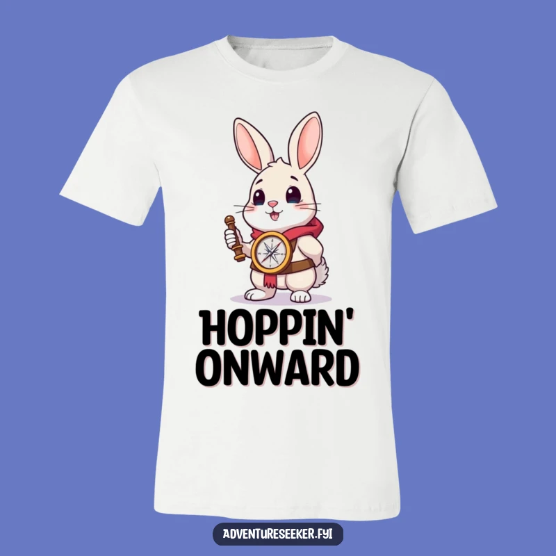 Funny Rabbit Explorer T-Shirt - Brave Compass Graphic Tee, Ideal Funny Gift