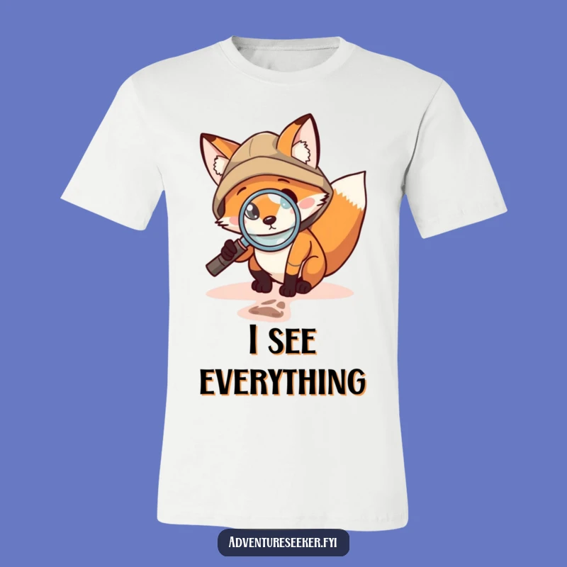 Funny Fox Detective T-Shirt: Brave Explorer Graphic Tee Gift