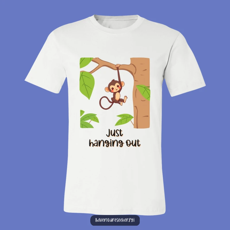 Funny Monkey Branch Hangout T-Shirt: Jungle Prankster Tee!