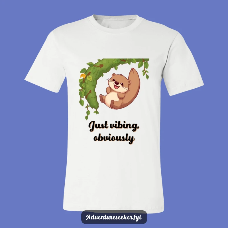Funny Otter Vine Slide T-Shirt: Hilarious Jungle Adventure Tee!