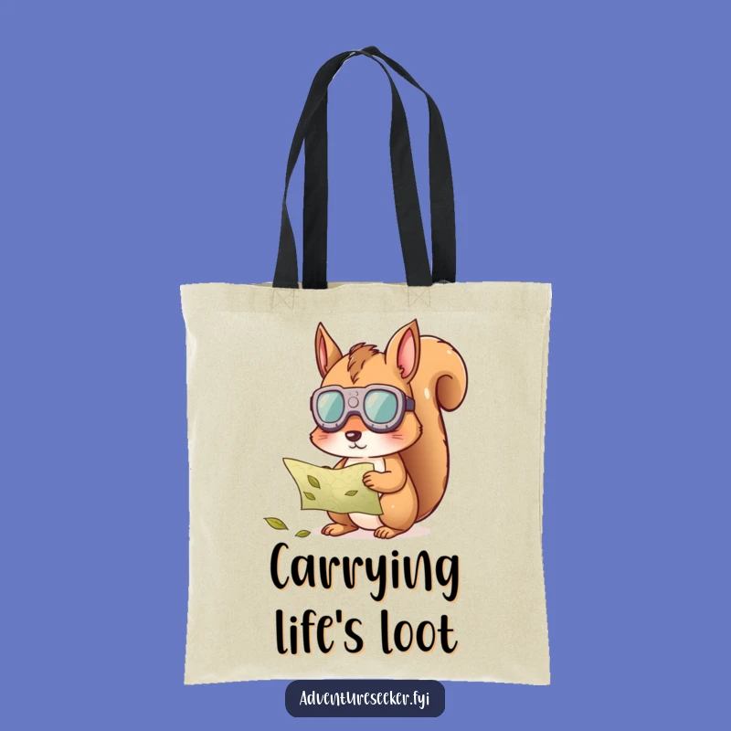 Funny Squirrel Map Tote Bag: Curious Discovery Carry-All, Perfect Funny Gift for Organizers